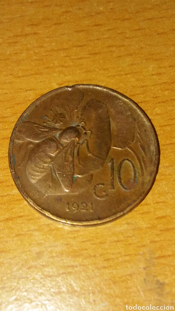 Monedas antiguas de Europa: Moneda Italia 10 cent&eacute;simo 1921 - Foto 1