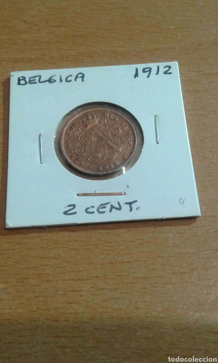 Monedas antiguas de Europa: Moneda B&eacute;lgica 2 cent. 1912 - Foto 1