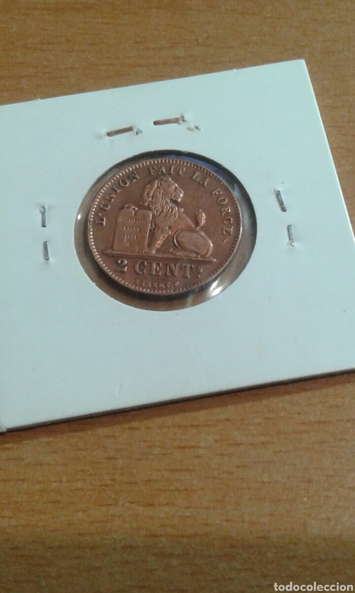 Monedas antiguas de Europa: Moneda B&eacute;lgica 2 cent. 1912 - Foto 2