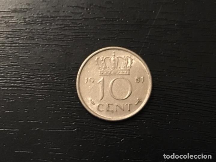 Monedas antiguas de Europa: Moneda 10 cent Holanda 1951 - Foto 2