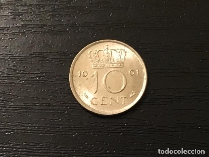 Monedas antiguas de Europa: Moneda 10 cent Holanda 1961 - Foto 1