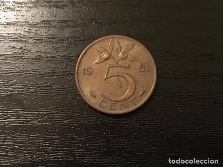 Monedas antiguas de Europa: Moneda 5 cent Holanda 1951 - Foto 1