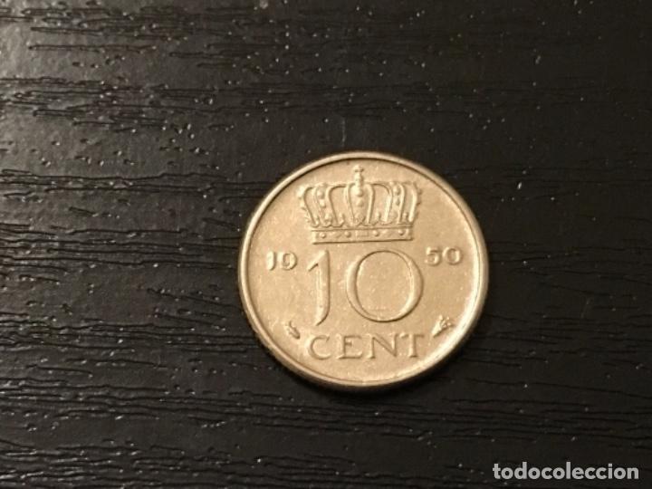Monedas antiguas de Europa: Moneda 10 cent Holanda 1950 - Foto 1