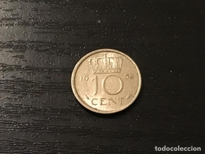 Monedas antiguas de Europa: Moneda 10 cent Holanda 1958 - Foto 1