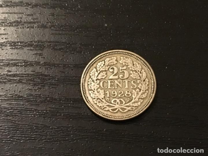 Monedas antiguas de Europa: Moneda 25 cent Holanda 1928 - Foto 1