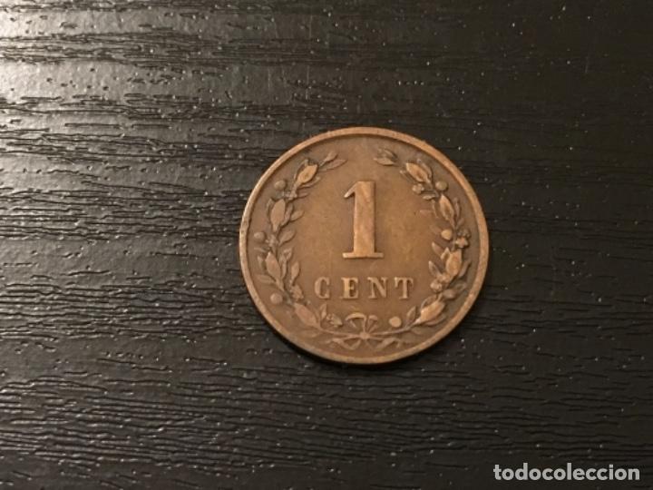 Monedas antiguas de Europa: Moneda 1 cent Holanda 1892 - Foto 2