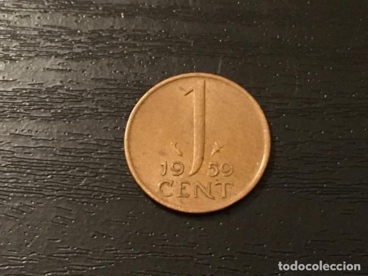 Monedas antiguas de Europa: Moneda 1 cent Holanda 1959 - Foto 1