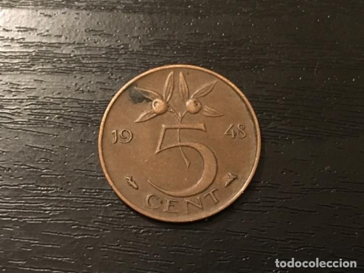 Monedas antiguas de Europa: Moneda 5 cent Holanda 1948 - Foto 1
