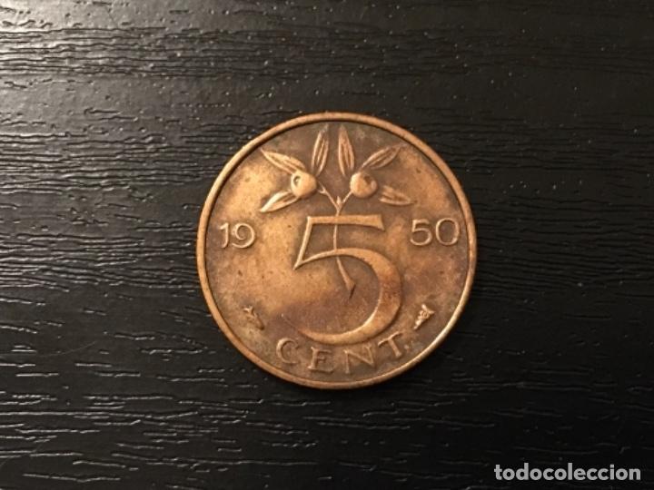 Monedas antiguas de Europa: Moneda 5 cent Holanda 1950 - Foto 1
