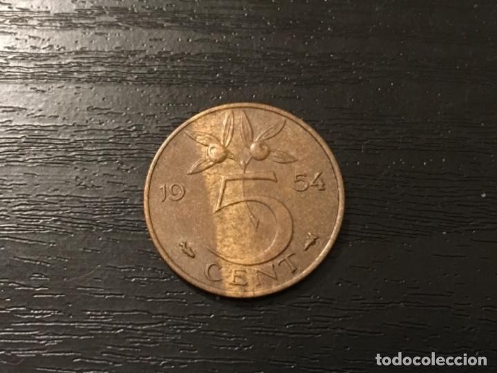 Monedas antiguas de Europa: Moneda 5 cent Holanda 1954 - Foto 1