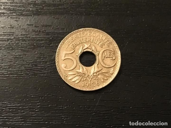 Monedas antiguas de Europa: Moneda 5 centimos Francia 1936 - Foto 1