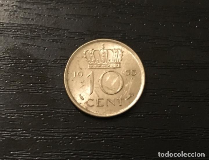Monedas antiguas de Europa: Moneda 10 cent Holanda 1956 - Foto 2