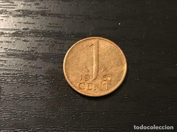 Monedas antiguas de Europa: Moneda 1 cent Holanda 1961 - Foto 2