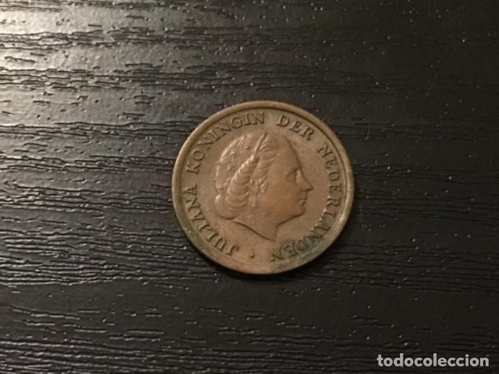 Monedas antiguas de Europa: Moneda 1 cent Holanda 1957 - Foto 1