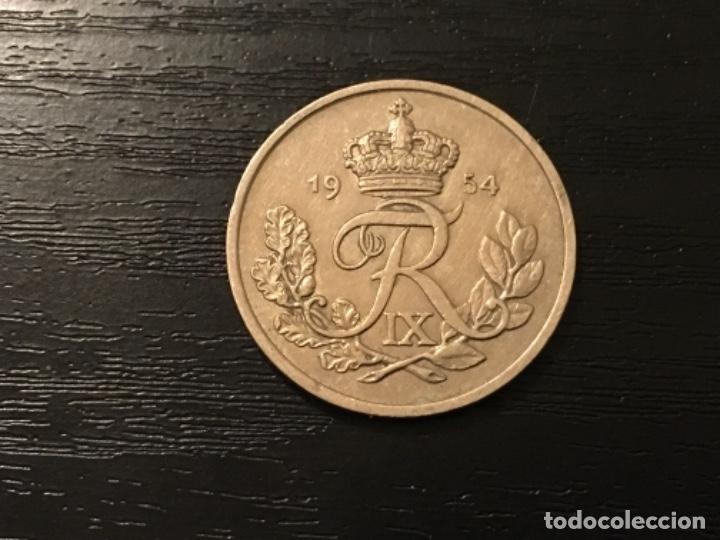 Monedas antiguas de Europa: Moneda 25 ore Dinamarca 1954 - Foto 1