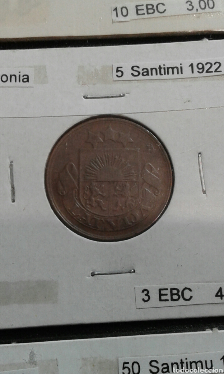 Monedas antiguas de Europa: Letonia 5 santimu 1922 ebc km3 - Foto 1