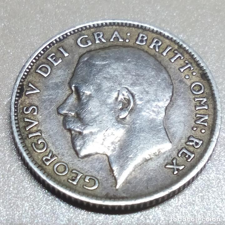 Monedas antiguas de Europa: MONEDA DE PLATA - SIXPENCE DE GEORGE V (1911)