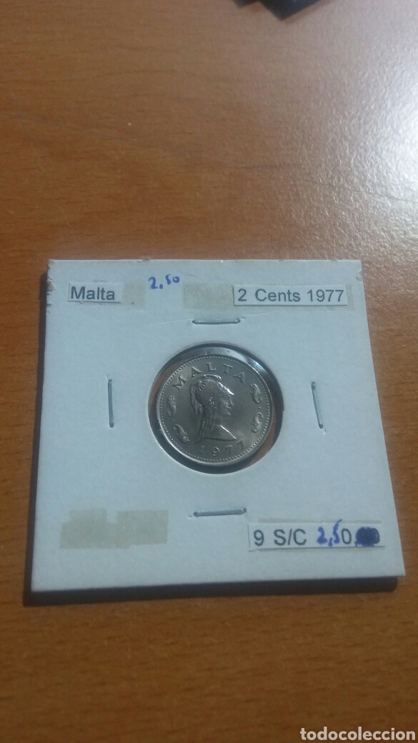 Monedas antiguas de Europa: Malta 2 cent 1977 sc km9 - Foto 1