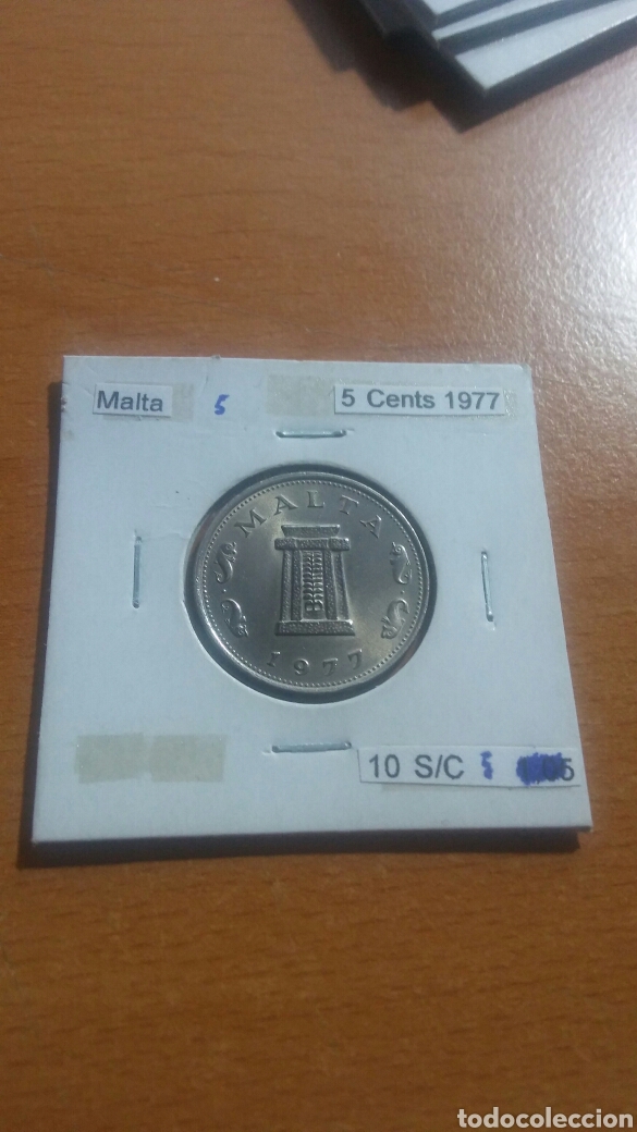 Monedas antiguas de Europa: Malta 5 cent 1977 sc km10 - Foto 1