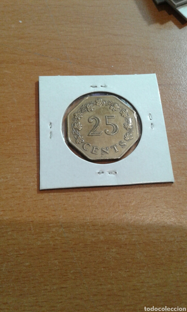 Monedas antiguas de Europa: Malta 25 cent 1975 ebc km29 - Foto 2