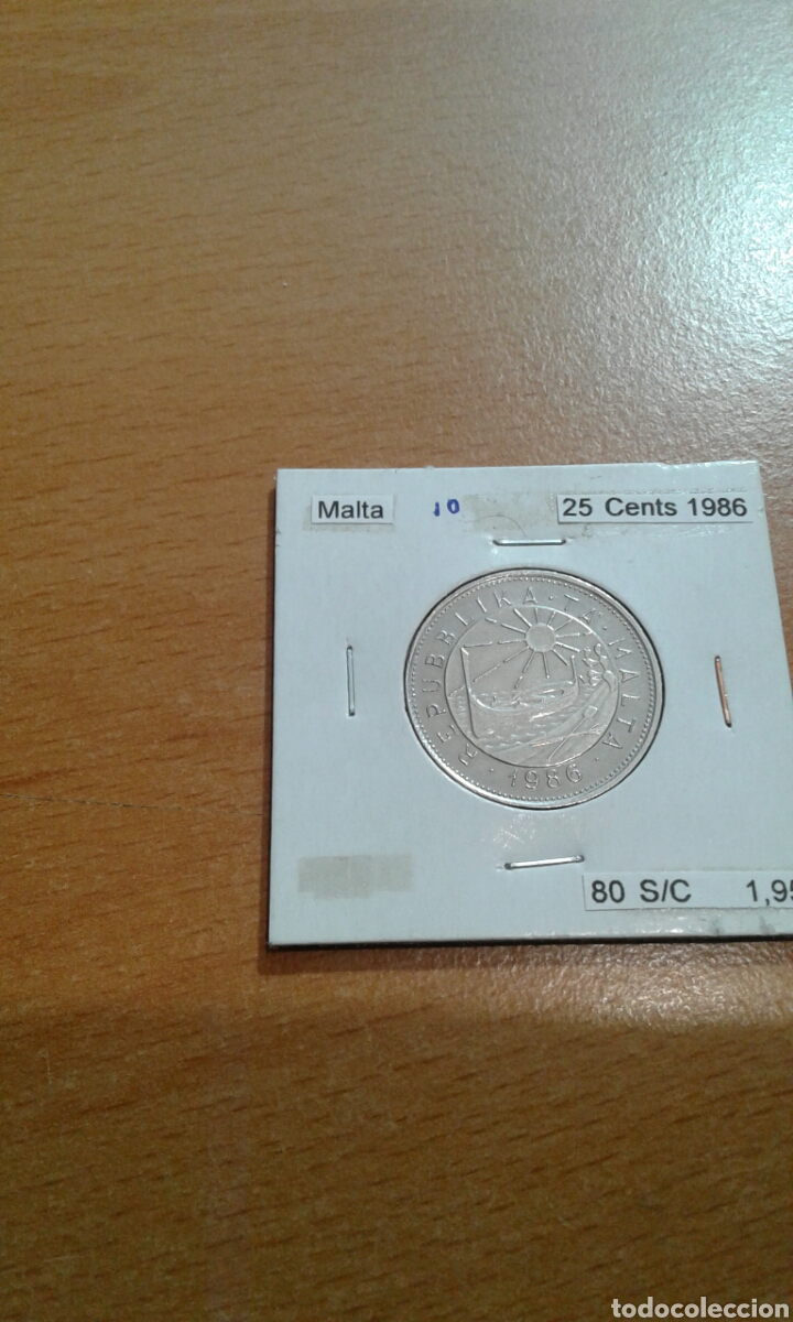 Monedas antiguas de Europa: Malta 25 cent 1986 sc km80 - Foto 1