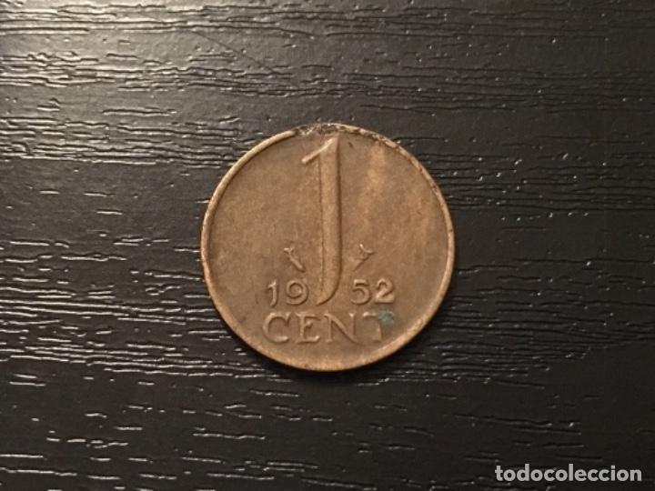 Monedas antiguas de Europa: Moneda 1 cent Holanda 1952 - Foto 1