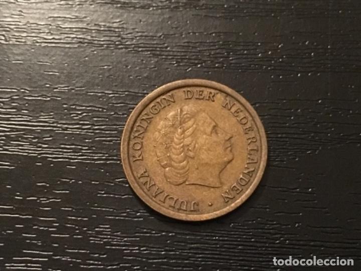 Monedas antiguas de Europa: Moneda 1 cent Holanda 1957 - Foto 2