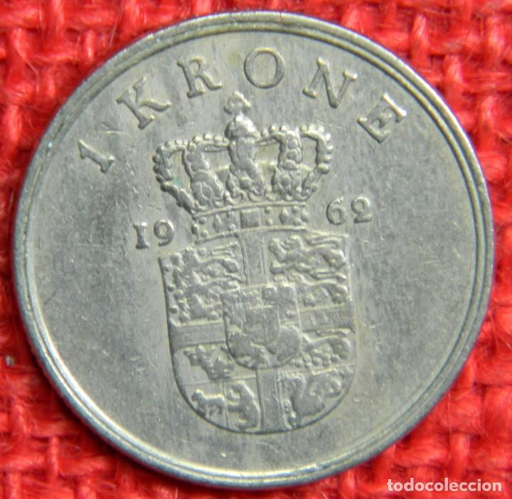 Monedas antiguas de Europa: Dinamarca - 1 Krone - 1962 - Foto 2