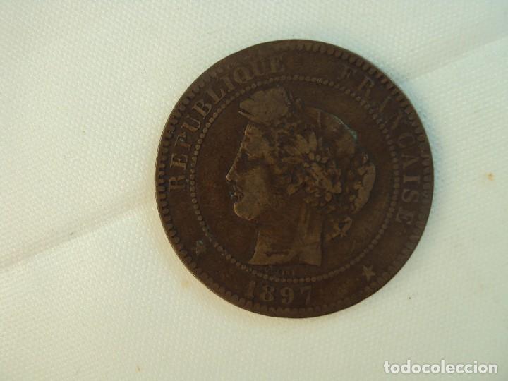 Monedas antiguas de Europa: Francia, 10 c&eacute;ntimos, moneda de 1897 - Foto 1