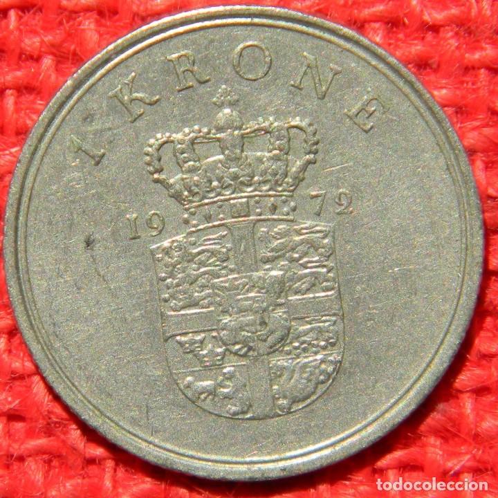 Monedas antiguas de Europa: Dinamarca - 1 Krone - 1972 - Foto 2