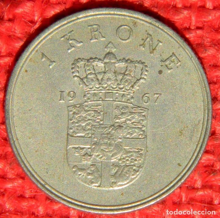 Monedas antiguas de Europa: Dinamarca - 1 Krone - 1967 - Foto 2
