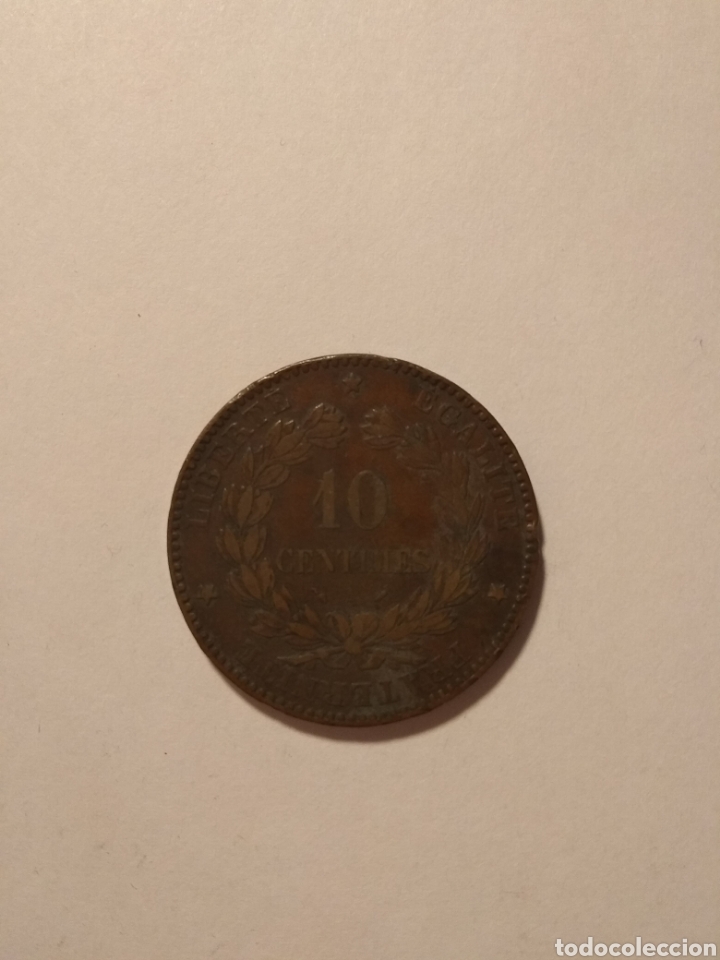 Monedas antiguas de Europa: Momeda francia 10 centimos 1896