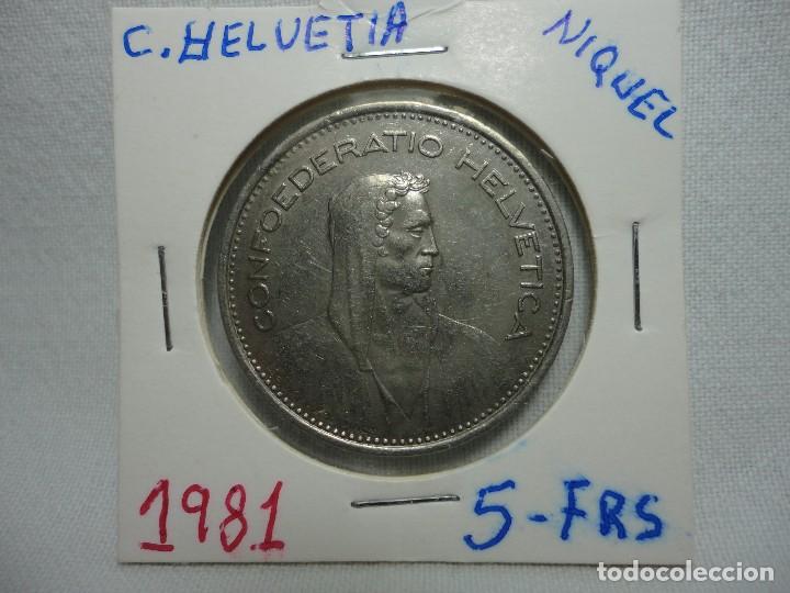 Alte M&uuml;nzen aus Europa: moneda de suiza 5 fr 1981 de niquel