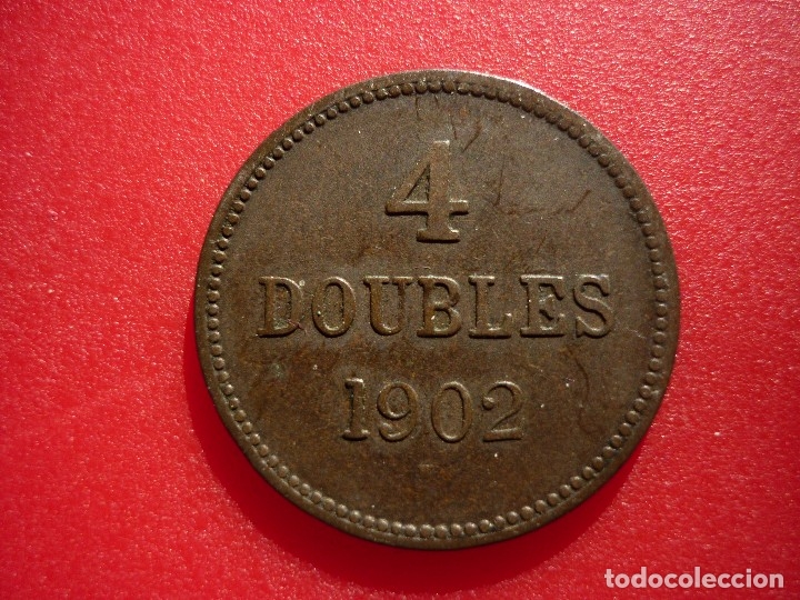Monedas antiguas de Europa: GUERNESEY, 4 DOUBLES 1902 - Foto 2