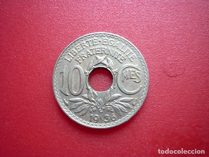 Monedas antiguas de Europa: FRANCIA, 10 CENTIMES 1936 - Foto 2