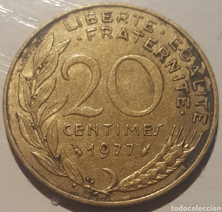 Monedas antiguas de Europa: MONEDA - FRANCIA 20 CENTIMOS 1977 - Foto 1