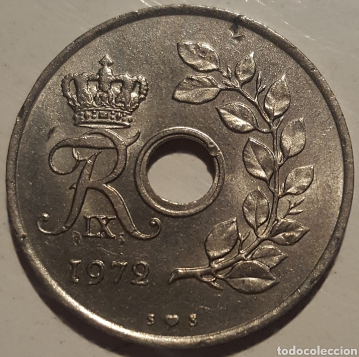 Monedas antiguas de Europa: MONEDA - DINAMARCA 25 ORE 1972 - Foto 2