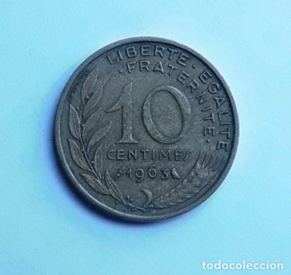 Monedas antiguas de Europa: FRANCIA 10 CENTIMOS 1963. - Foto 2