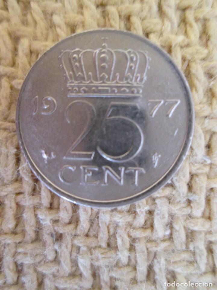 Monedas antiguas de Europa: HOLANDA 25 CENT DE GULDEN DE 1977 - Foto 1