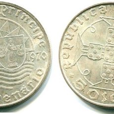 Monedas antiguas de Europa: PORTUGAL, 50 ESCUDOS PLATA 1970. Lote 140974654