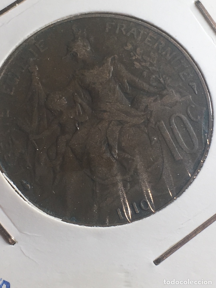 Monedas antiguas de Europa: Moneda de Francia c&eacute;ntimos 1910 - Foto 1