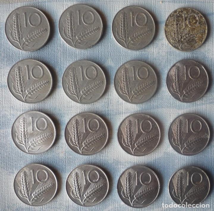 Monedas antiguas de Europa: LOTE DE 16 MONEDAS DE 10 LIRAS ITALIANAS. CON A&Ntilde;OS DIFERENTES