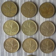 Monedas antiguas de Europa: LOTE DE 10 MONEDAS DE 20 LIRAS ITALIANAS. CON AÑOS DIFERENTES
