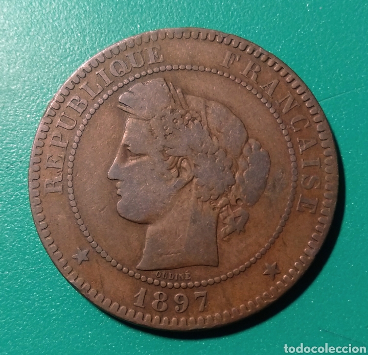 Monedas antiguas de Europa: Francia. 10 Centimes de bronce. 1897. A. - Foto 1