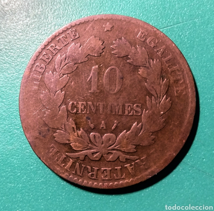 Monedas antiguas de Europa: Francia. 10 Centimes de bronce. 1885. A. - Foto 2