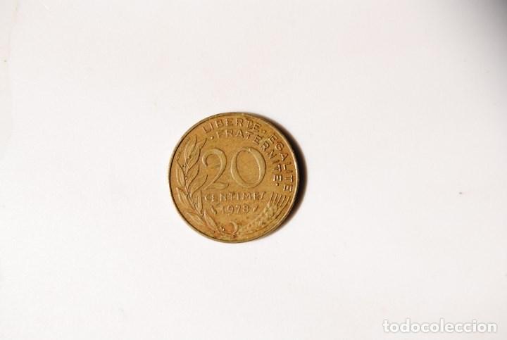 Monedas antiguas de Europa: Francia, 20 centimos a&ntilde;o 1978 - Foto 2
