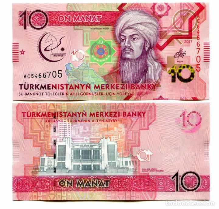 TURKMENISTAN 10 MANAT 2017 P-NEW UNC COMMEMORATIVE