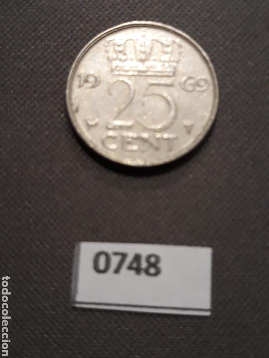 Monedas antiguas de Europa: Holanda 25 c&eacute;ntimos 1969 - Foto 1