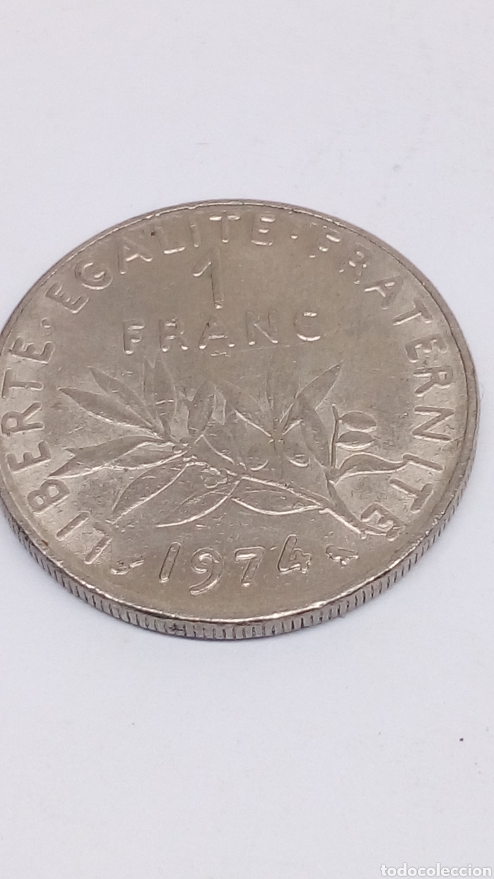 Monedas antiguas de Europa: Moneda 1Franc 1974 - Foto 2