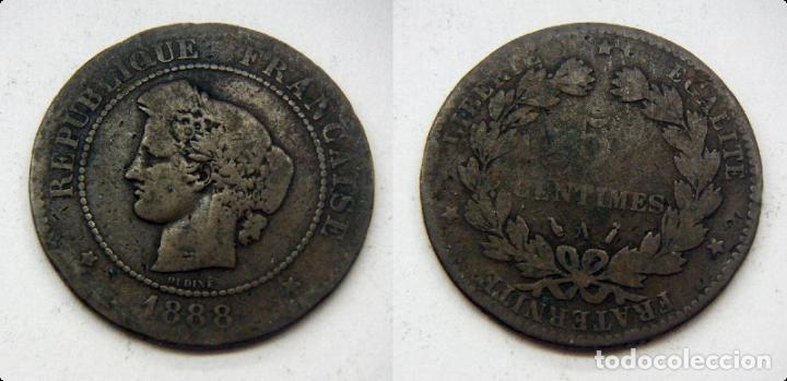 Monedas antiguas de Europa: MONEDA DE FRANCIA 5 CENTIMOS 1888 - Foto 1